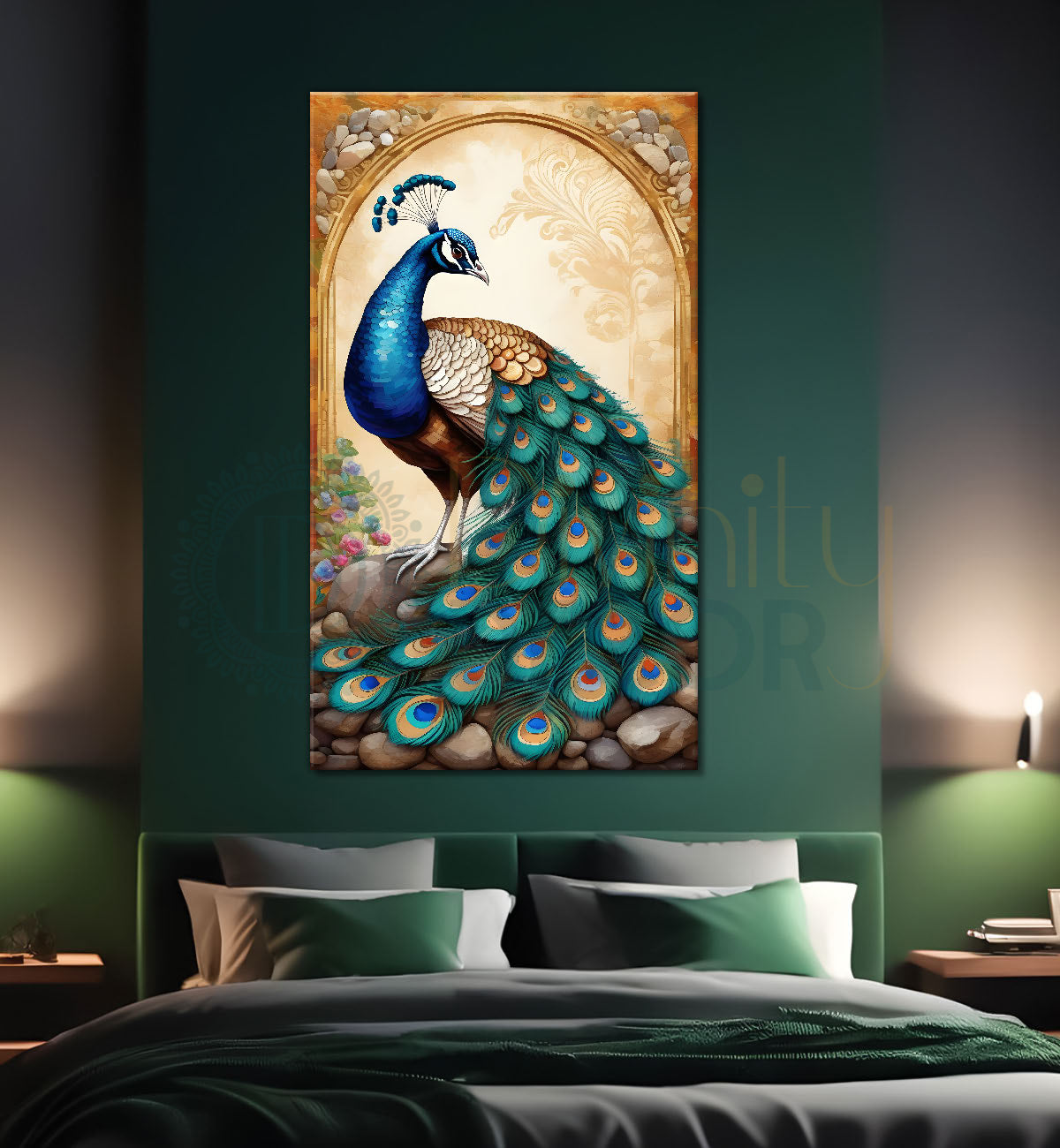 Peacock with light background modenr art  - Design - Peacock-V-3