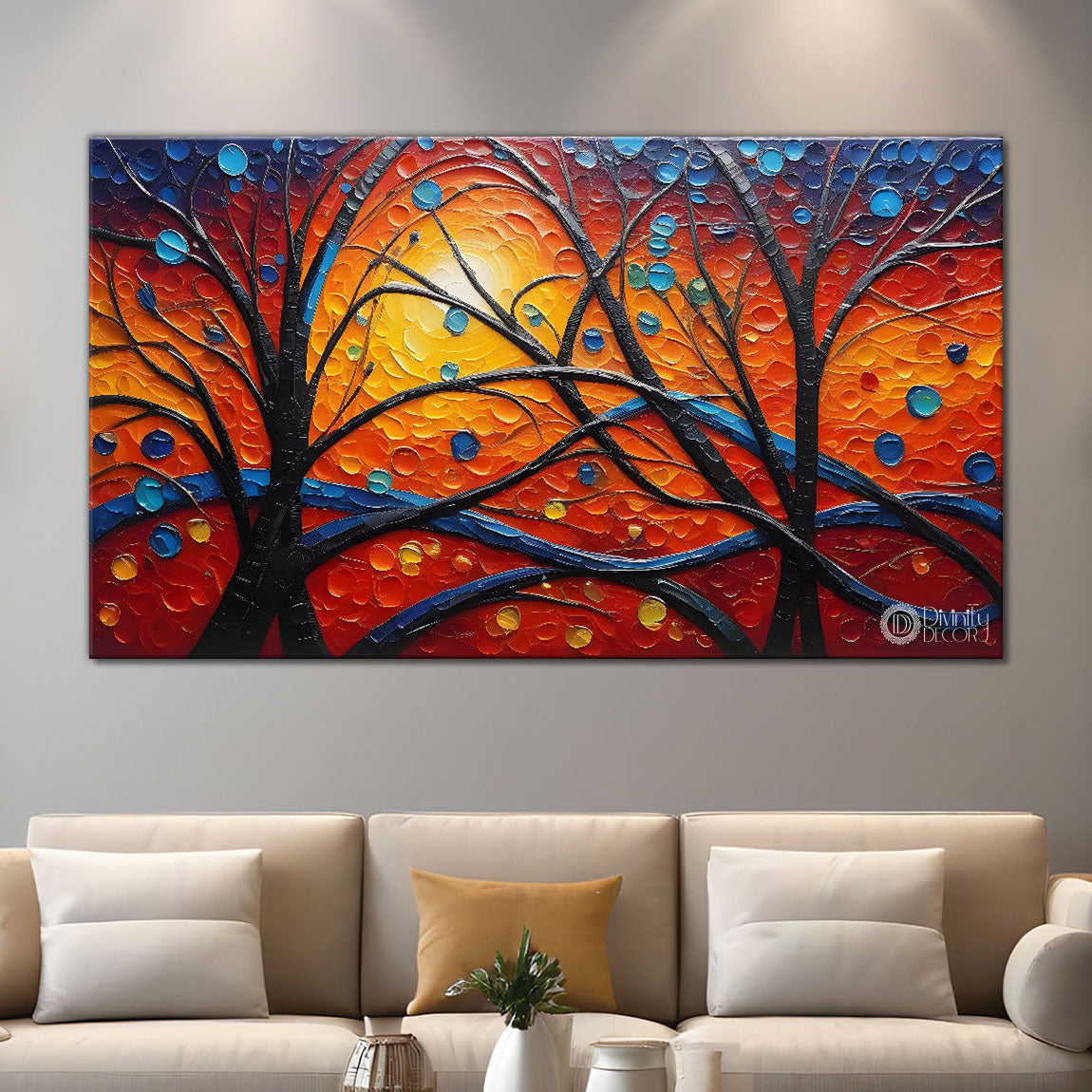 Textured tree modern art Canvas Painting - Design - Modern-L-50