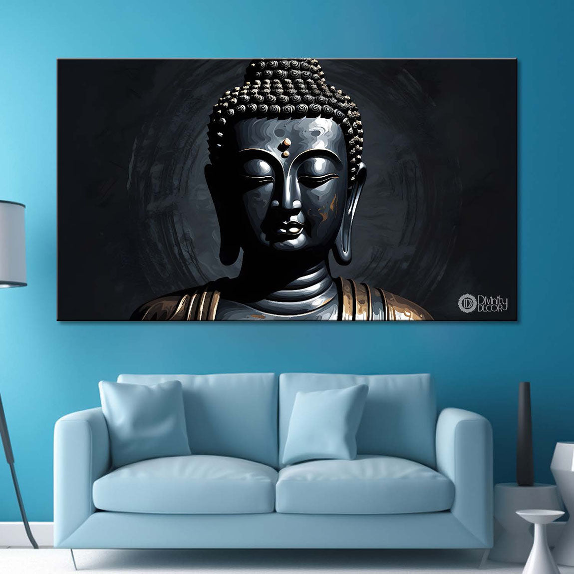 Buddha with black background painting Canvas Wall Painting - Buddha-54