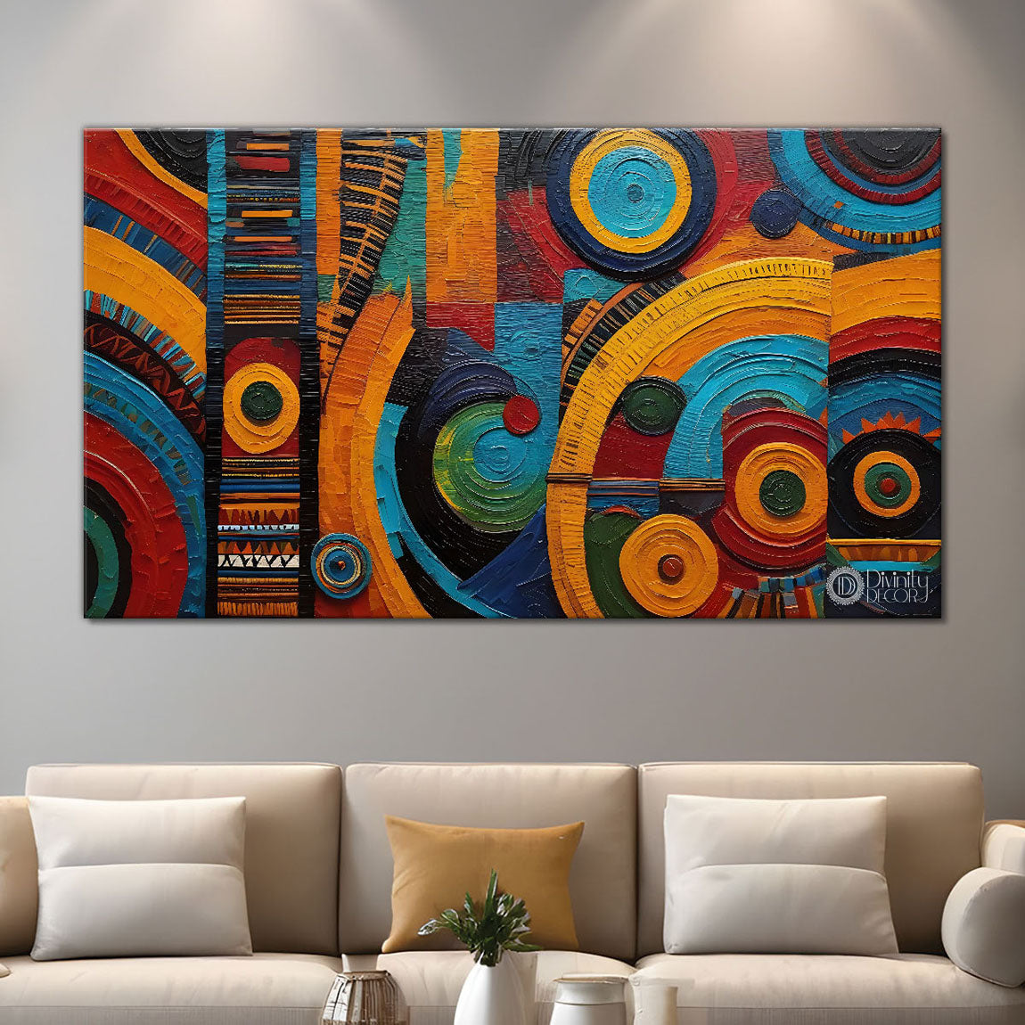 Colorful Textured Modern art Canvas Painting - Design - Modern-L-56