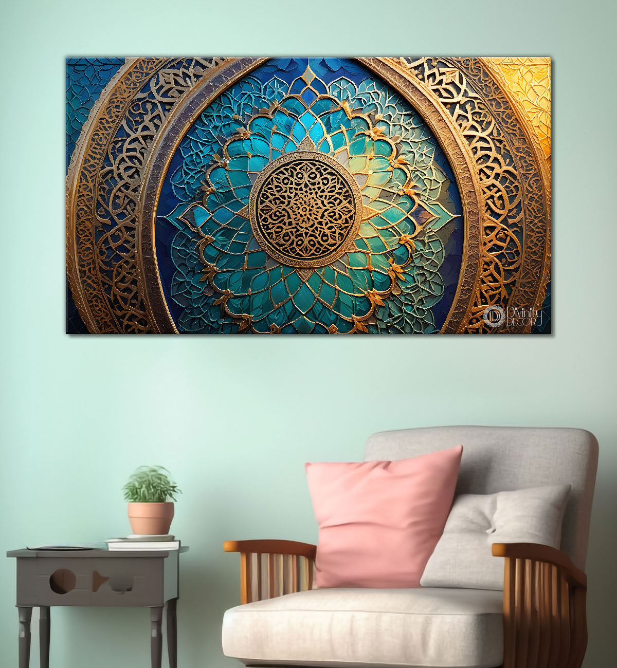 Islamic textured modern art in bright colors Canvas Painting - Islamic paintings - 6