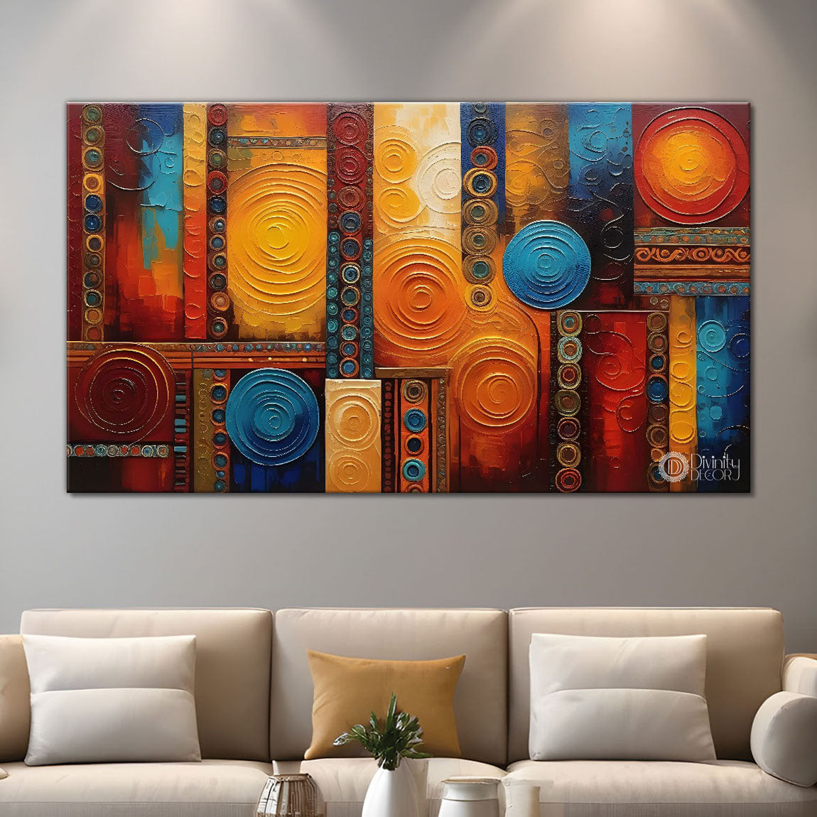 Colorful spiral patterns art Canvas Painting - Design - Modern-L-62
