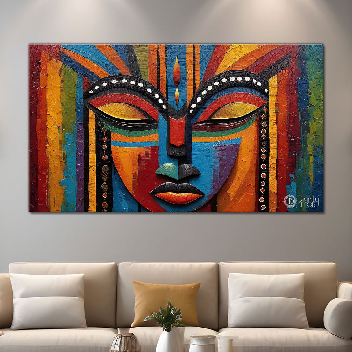 Textured face modern art Canvas Painting - Design - Modern-L-66