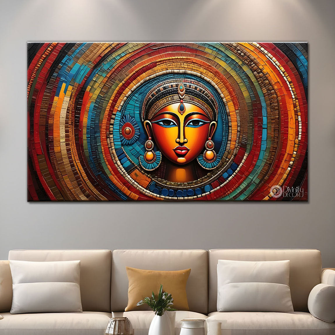 Tribal lady beautiful face art Canvas Painting - Design - Modern-L-68