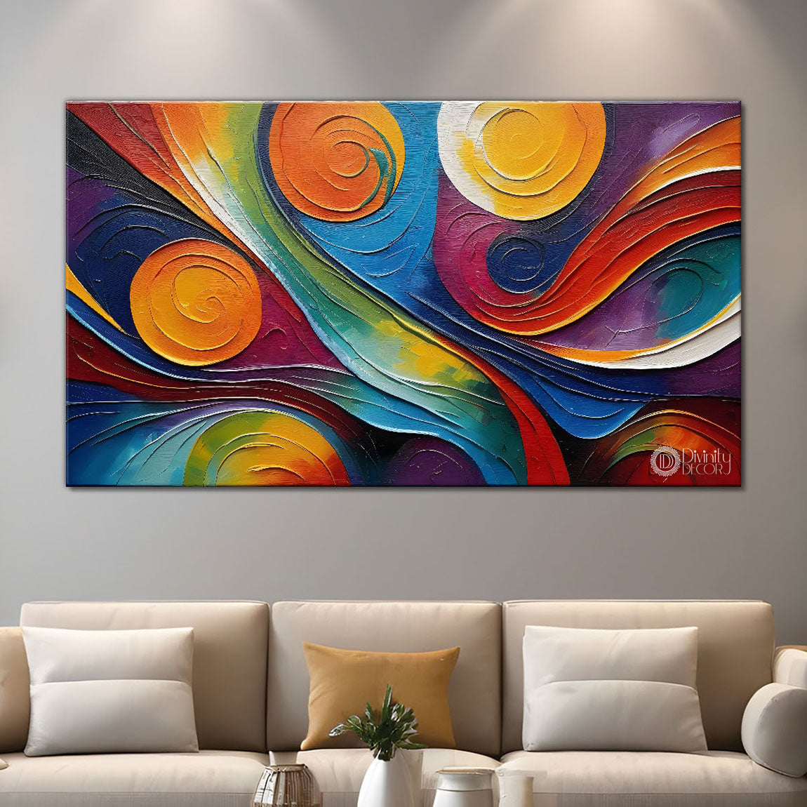 Colorful variance textured art Canvas Painting - Design - Modern-L-72