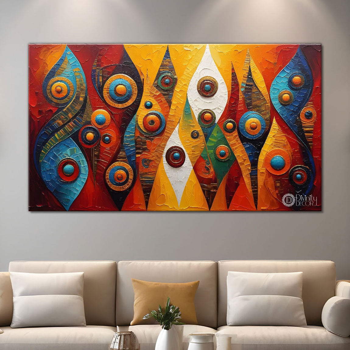 Colorful pattern textured art Canvas Painting - Design - Modern-L-73