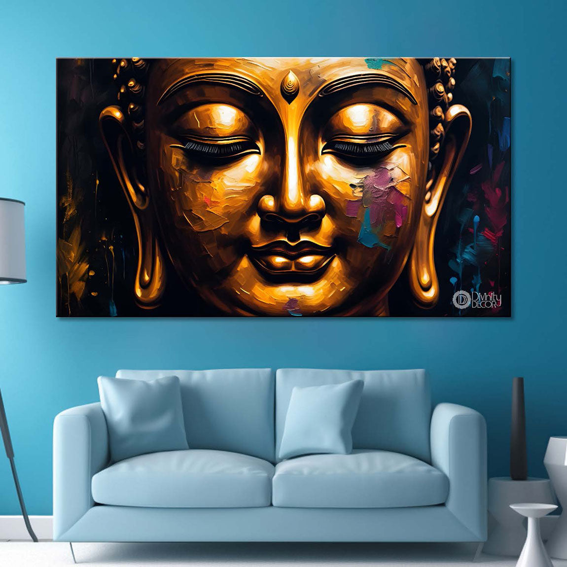 Golden buddha textured painting Canvas Wall Painting - Buddha-78