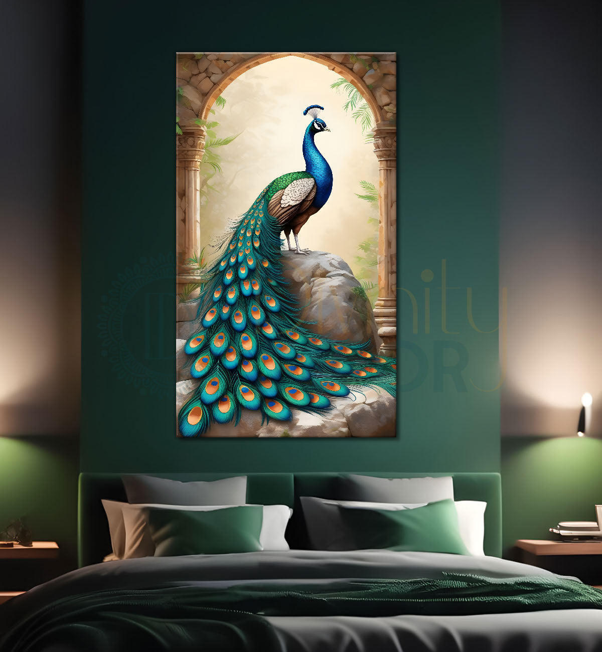 Peacock with light background modenr art   - Design - Peacock-V-7