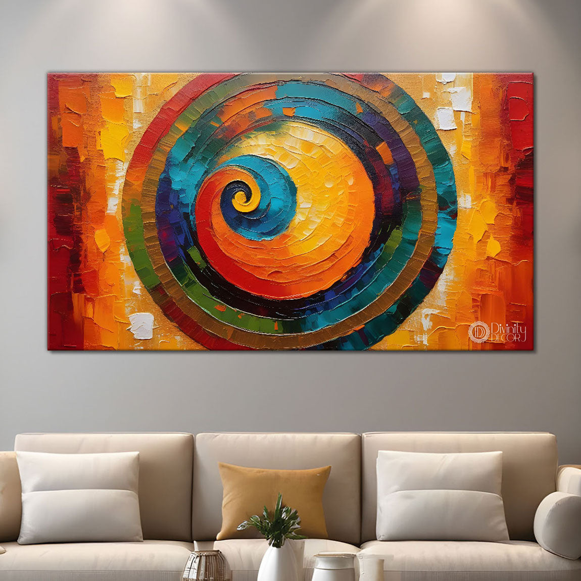 Spiral textured modern art Canvas Painting - Design - Modern-L-83