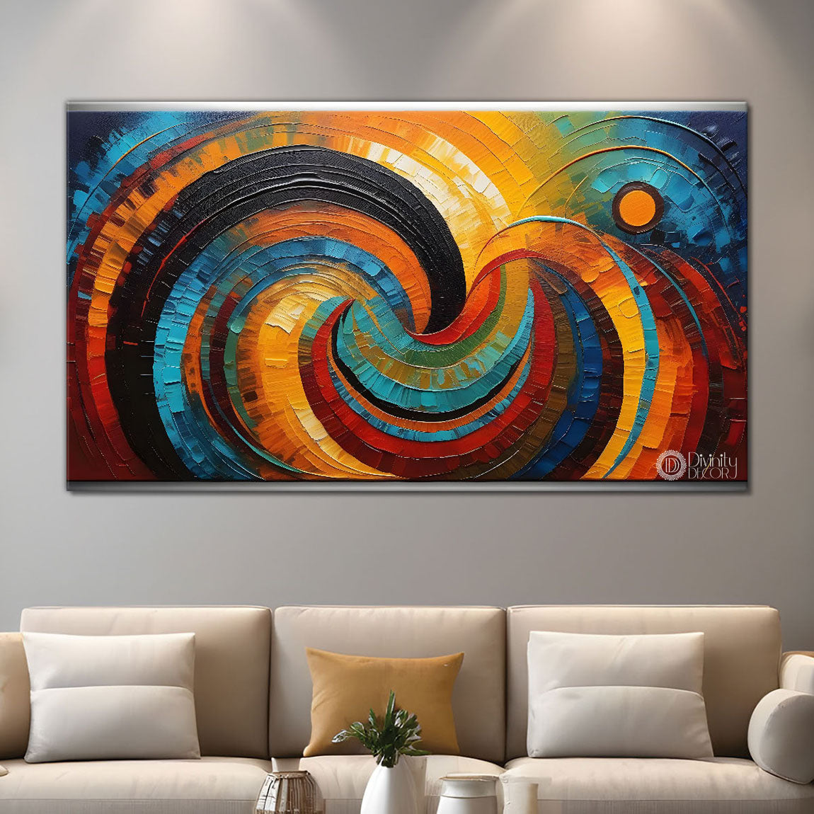 Colorful swing textured modern art Canvas Painting - Design - Modern-L-84