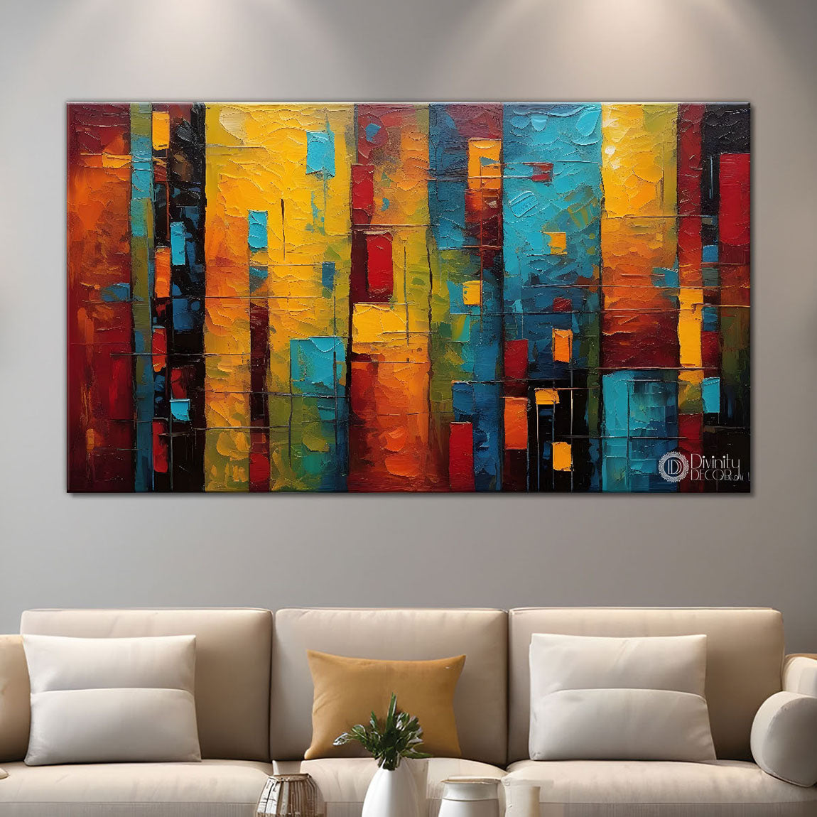 Polygons pattern modern art Canvas Painting - Design - Modern-L-97