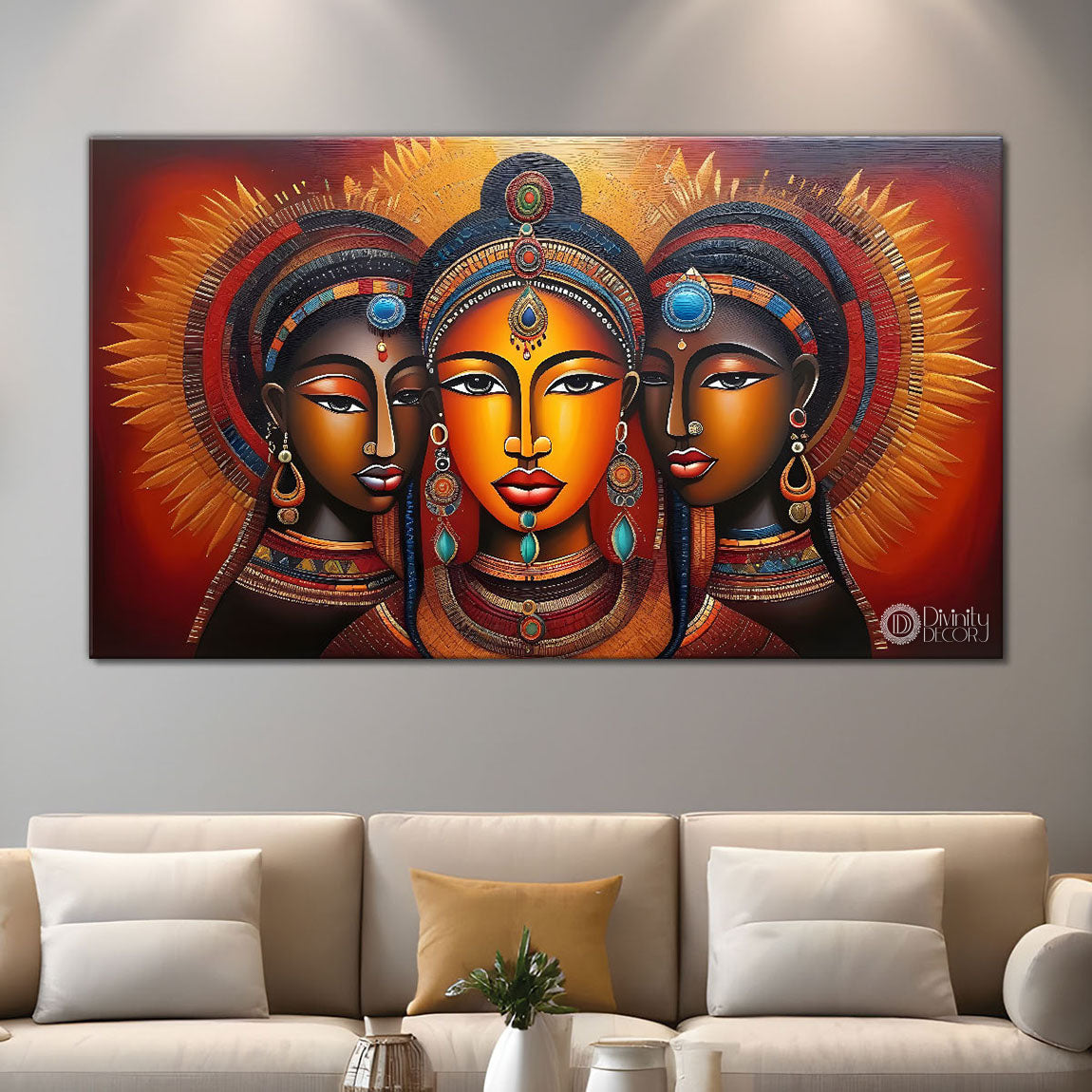 Black women textured art Canvas Painting - Design - Modern-L-98