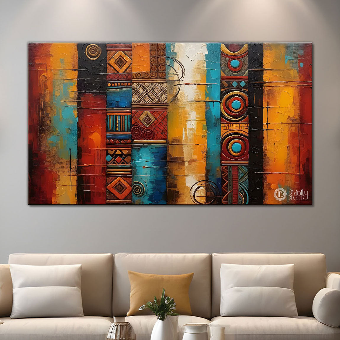 Basic colorful block painting Canvas Painting - Design - Modern-L-104