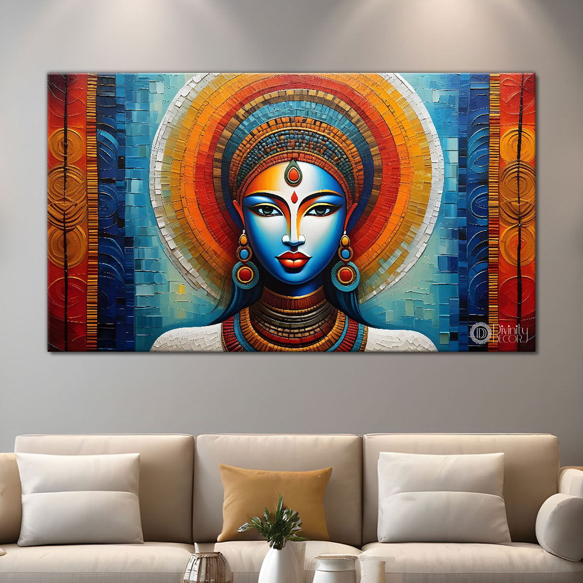 Tribal woman face oil painting Canvas Painting - Design - Modern-L-108