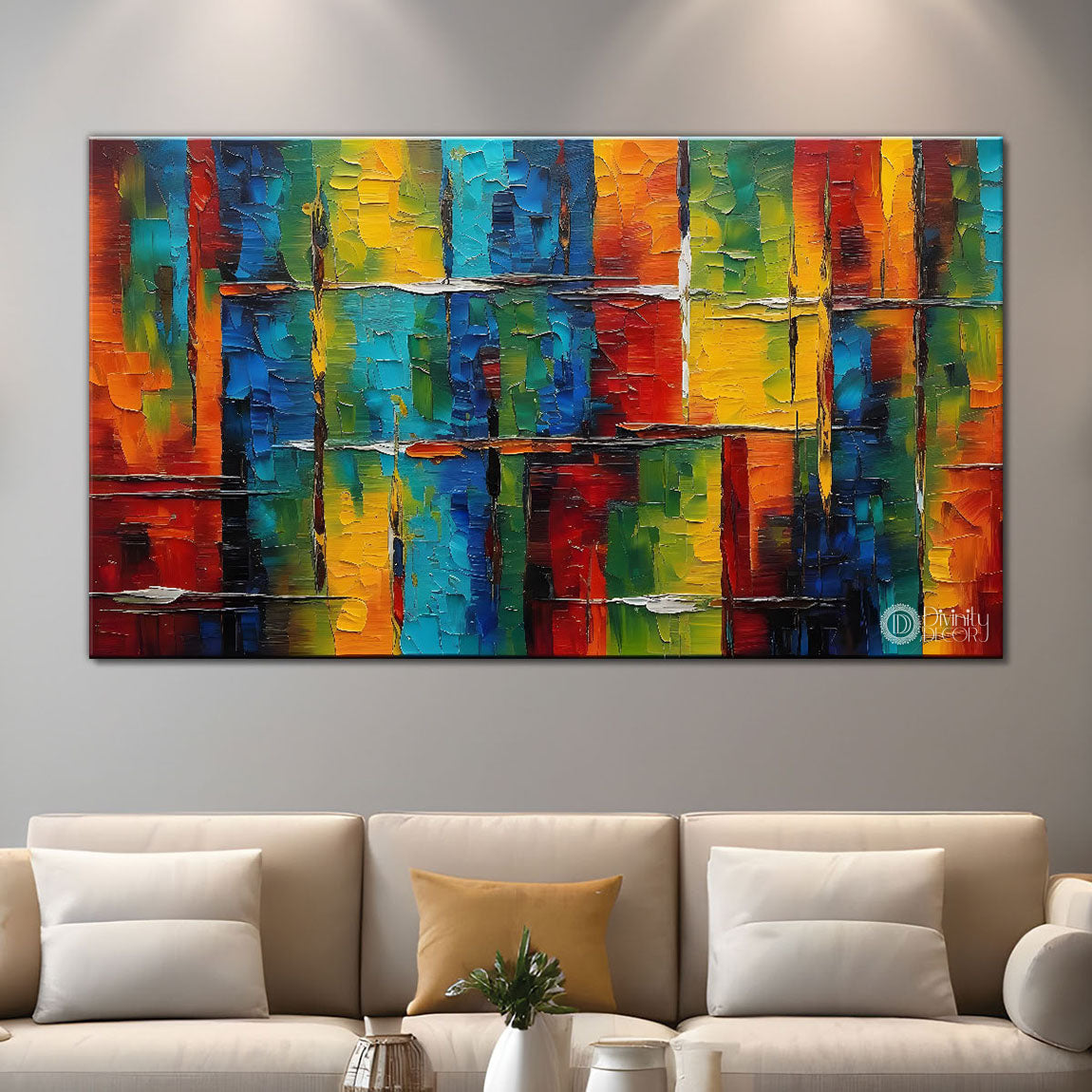Colorful textured art Canvas Painting - Design - Modern-L-112