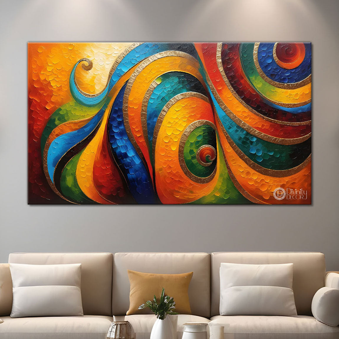 Colorful textured modern art Canvas Painting - Design - Modern-L-113