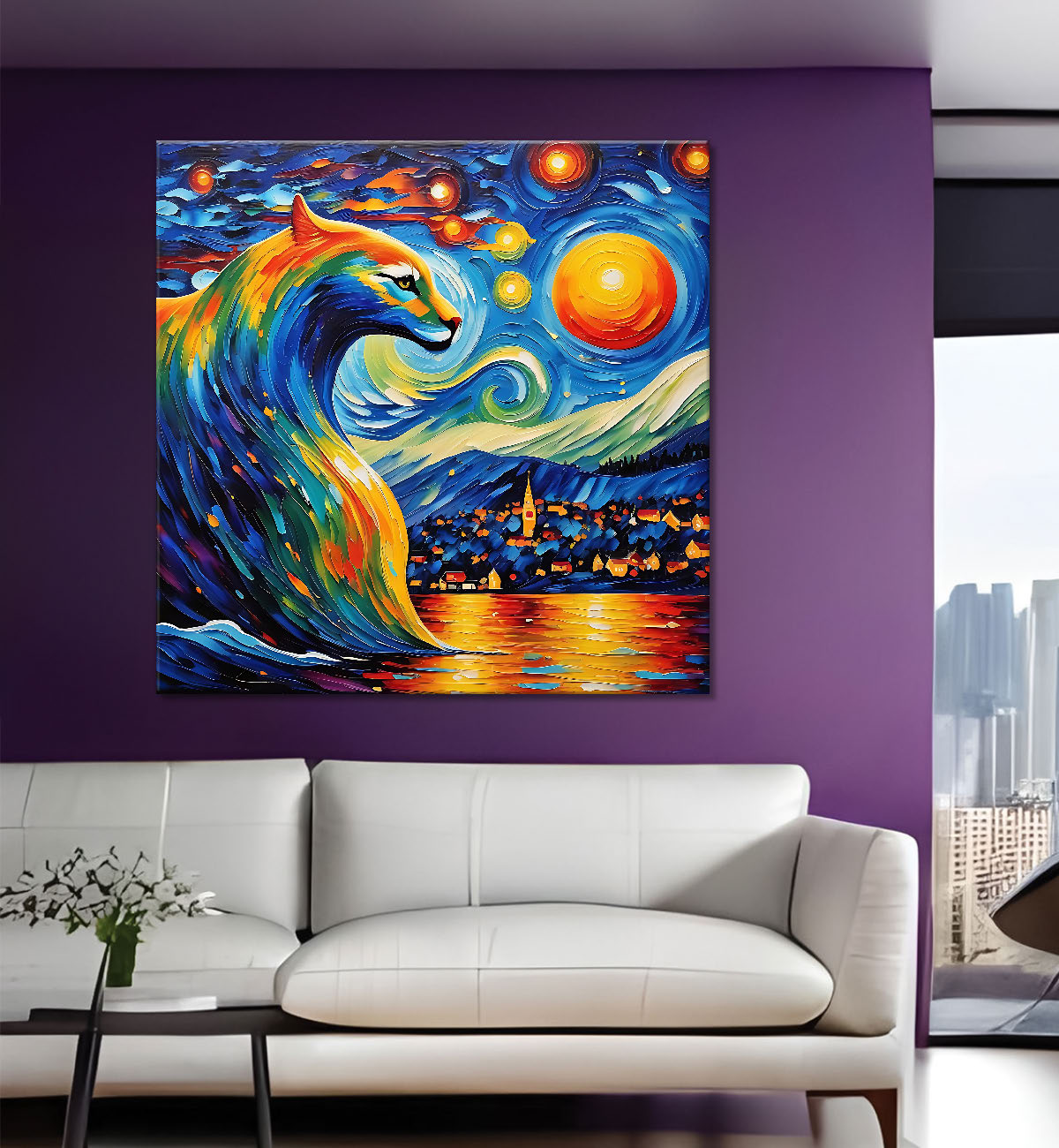 Colourful textured painting   - Nature Art -S-114