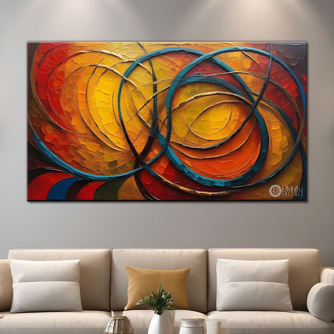 Modern art in textured Canvas Painting - Design - Modern-L-119