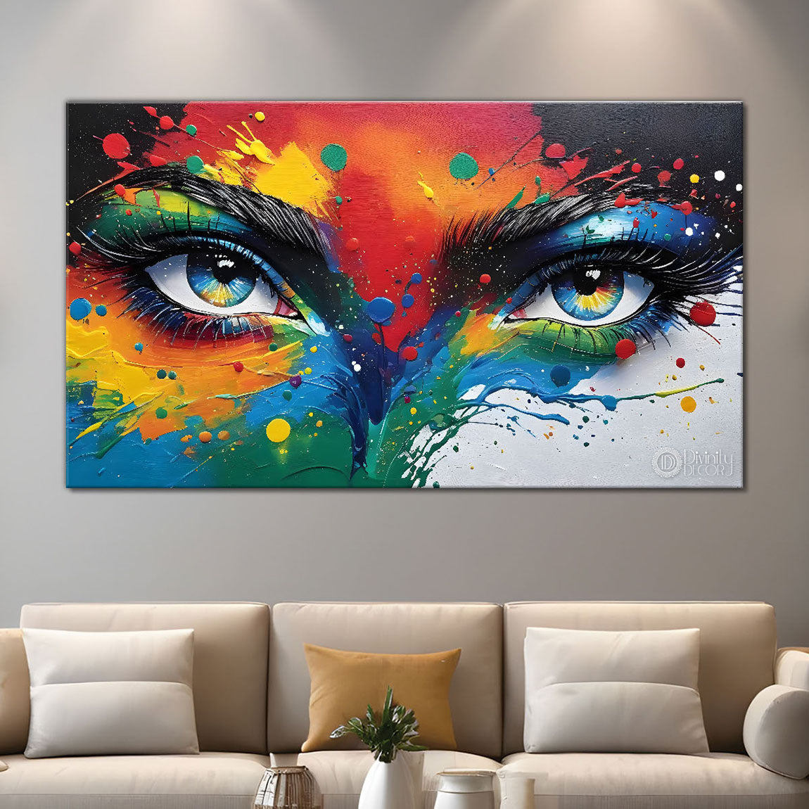Beautiful women eyes oil painting Canvas Painting - Design - Modern-L-120