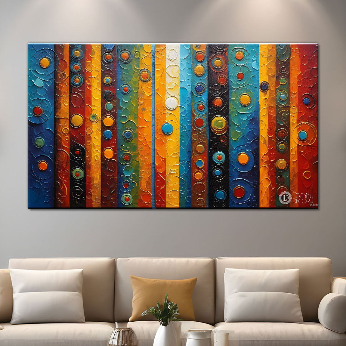 Colorful basic modern art Canvas Painting - Design - Modern-L-122