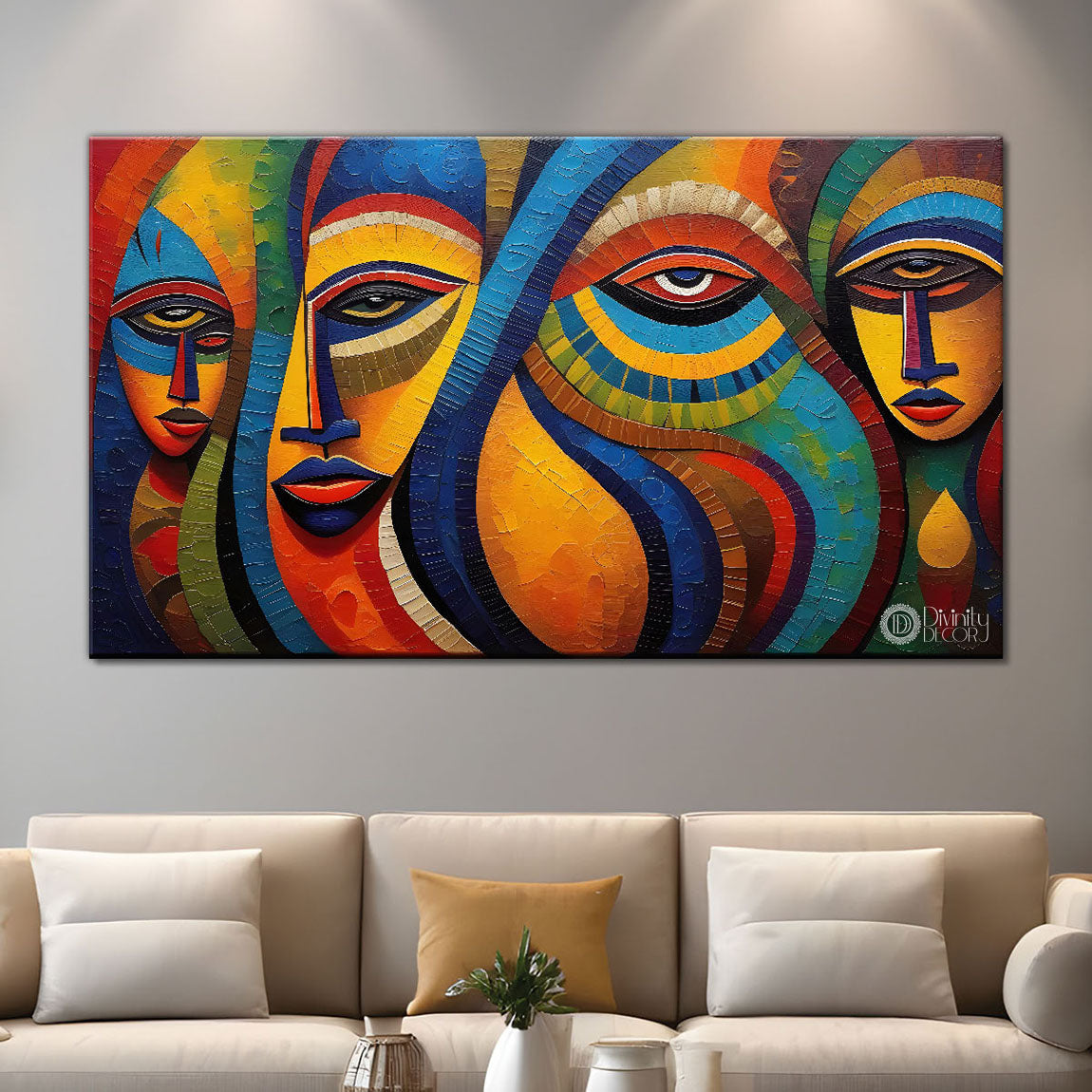 Human face features modern art Canvas Painting - Design - Modern-L-130