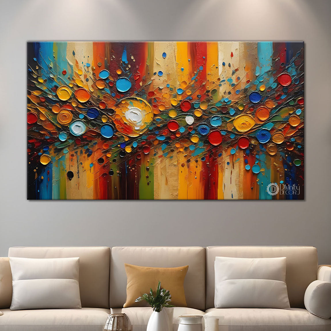 Colorful basic modern art Canvas Painting - Design - Modern-L-132