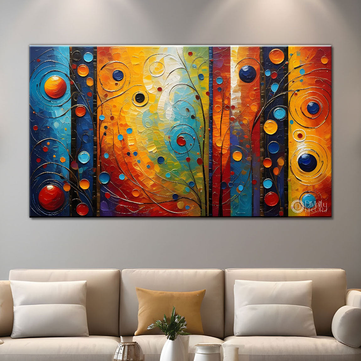 Colorful basic modern art Canvas Painting - Design - Modern-L-135