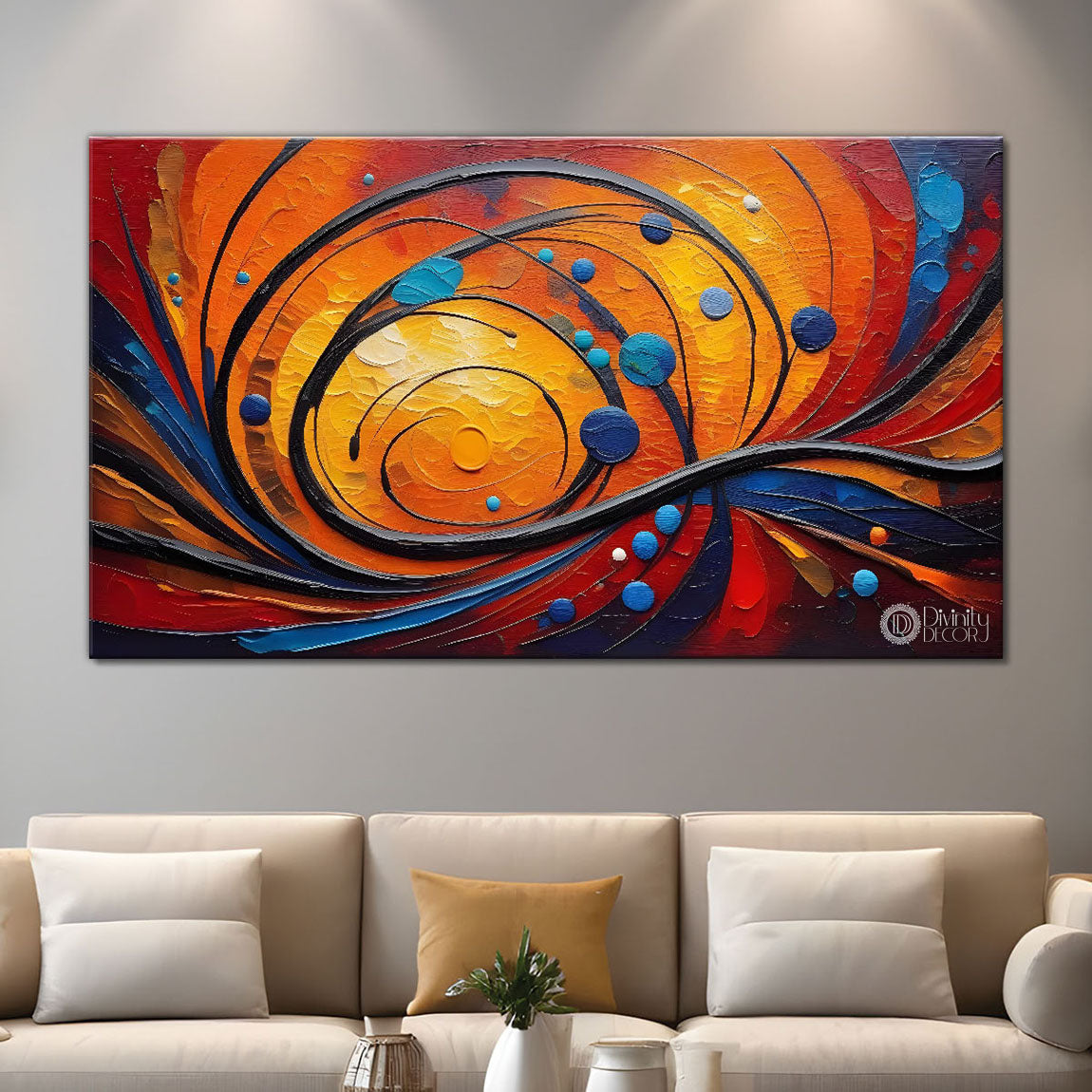 zig zag rays modern art Canvas Painting - Design - Modern-L-137