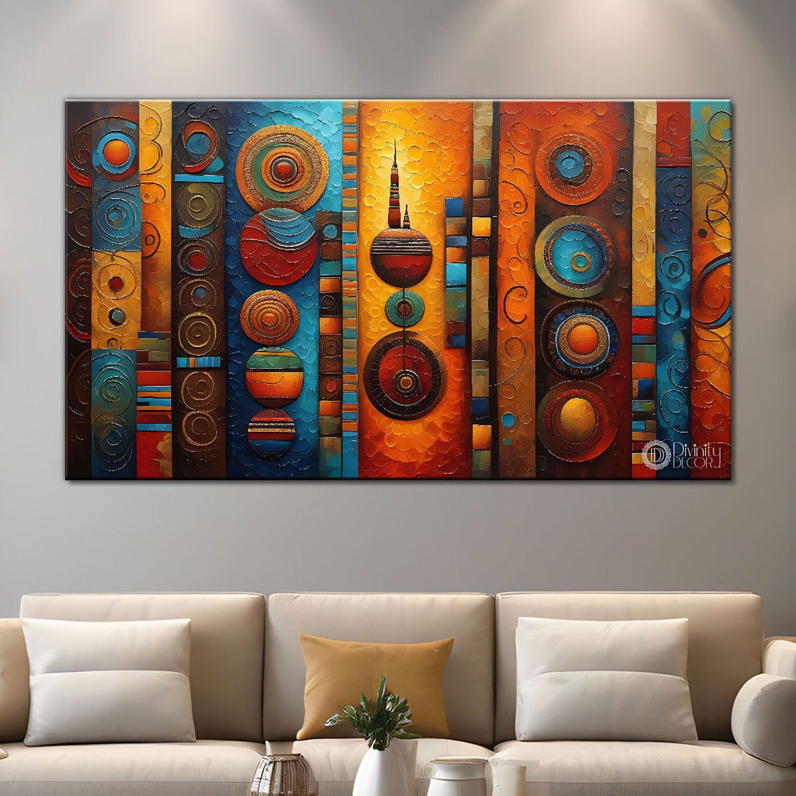 Tribal colorful modern art Canvas Painting - Design - Modern-L-145