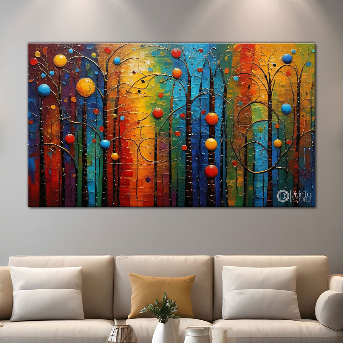 Textured tree modern art Canvas Painting - Design - Modern-L-147