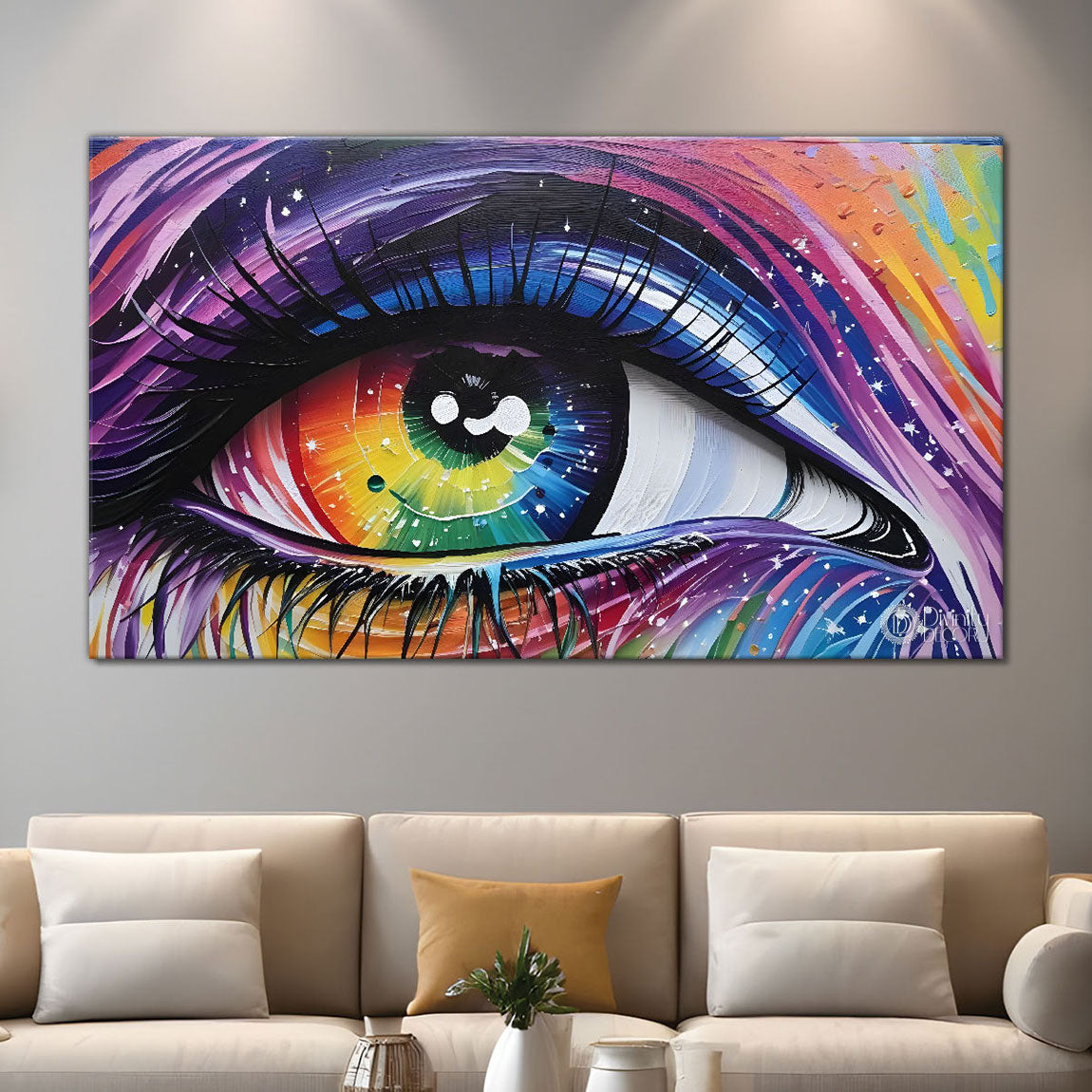 Woman eye colorful painting Canvas Painting - Design - Modern-L-152