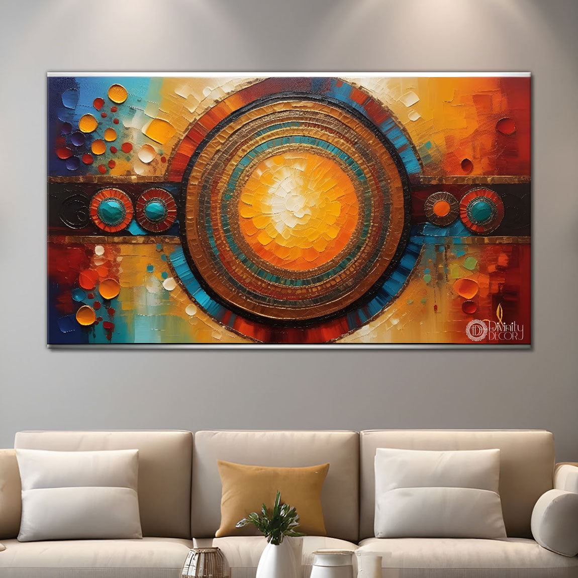 Spiral with colorful background modern art Canvas Painting - Design - Modern-L-153