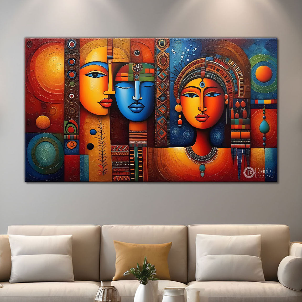 Tribal textured modern art Canvas Painting - Design - Modern-L-156
