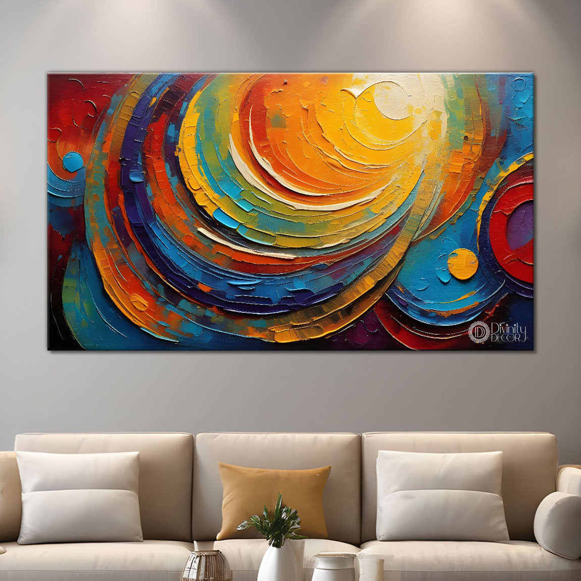Colorful textured oil painting Canvas Painting - Design - Modern-L-162