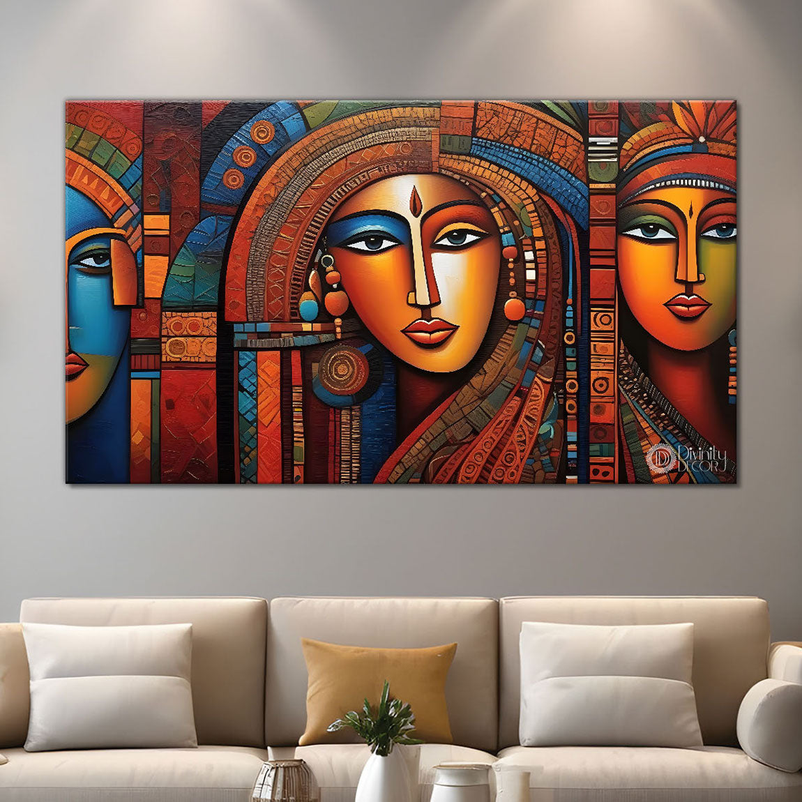Tribal theme oil painting Canvas Painting - Design - Modern-L-163