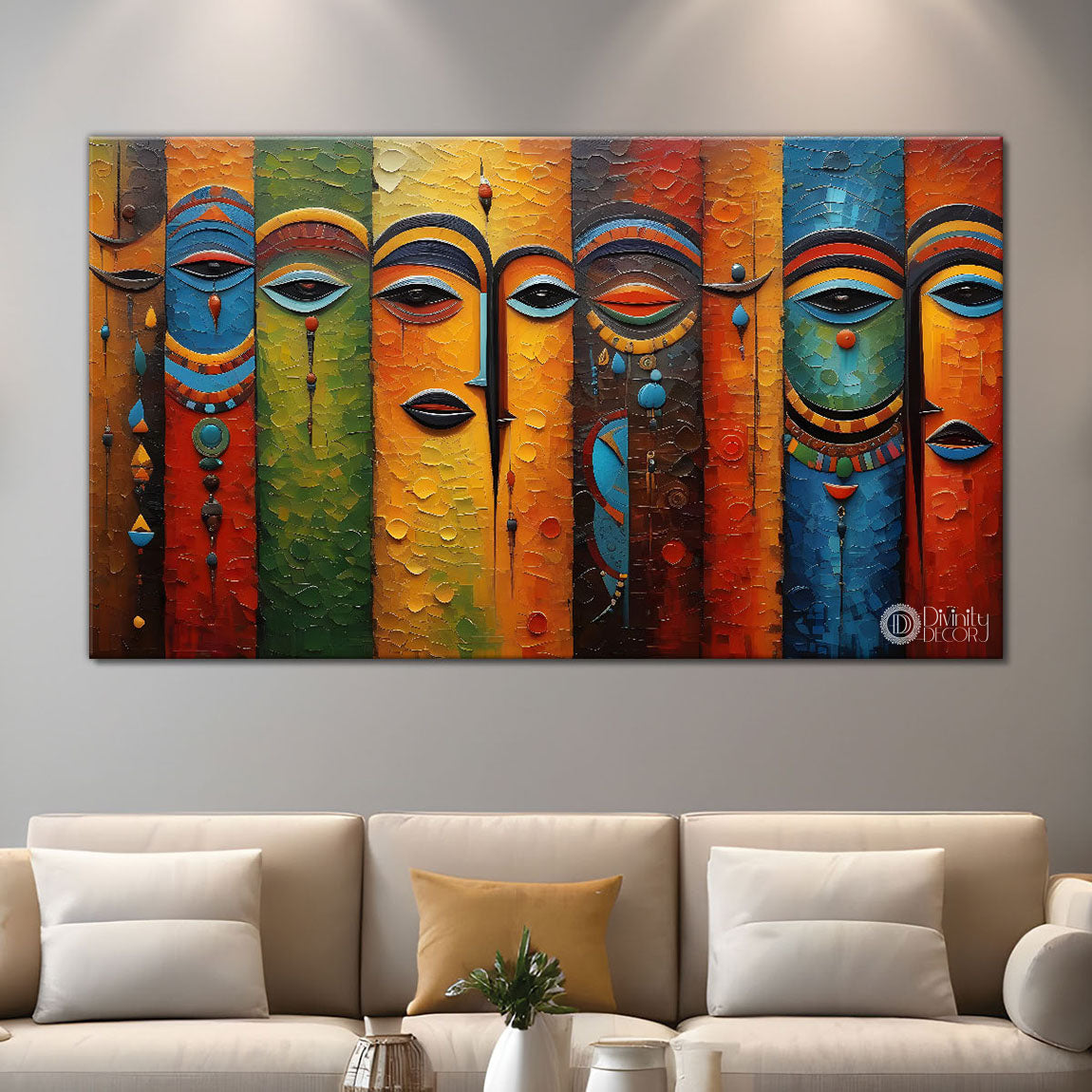 Colorful eyes textured modern art Canvas Painting - Design - Modern-L-165