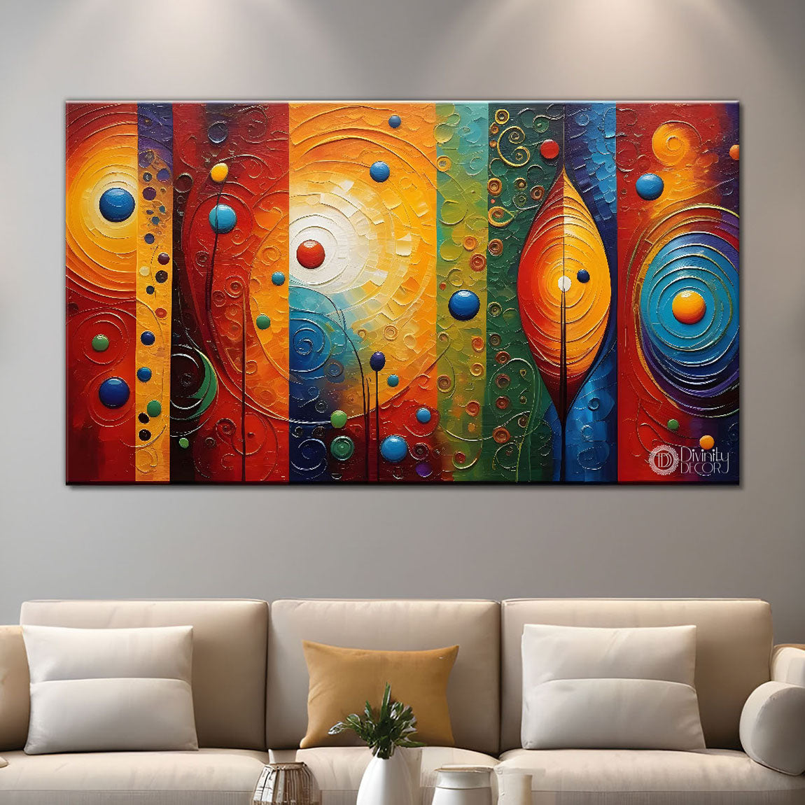 Colorful textured modern art Canvas Painting - Design - Modern-L-169