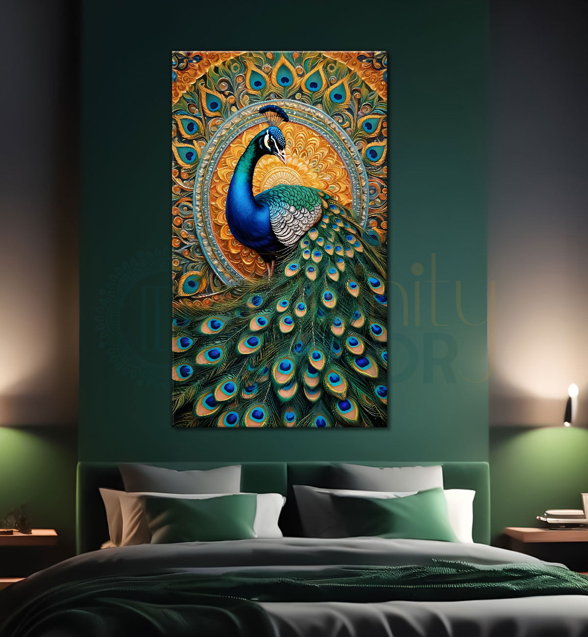 Peacock in bright colours modern art painting - Design - Peacock-V-17