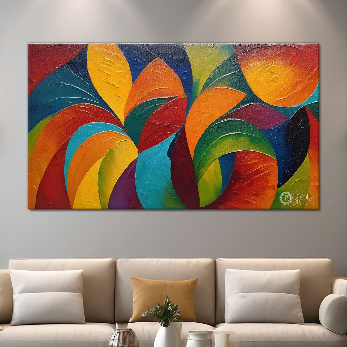 Colorful art in modern pattern Canvas Painting - Design - Modern-L-185