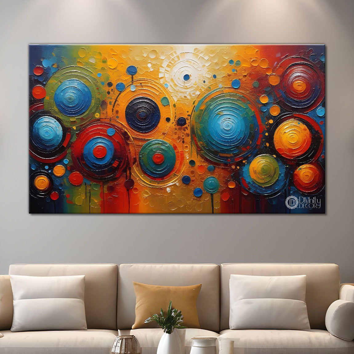 Bright background with spiral pattern art Canvas Painting - Design - Modern-L-187