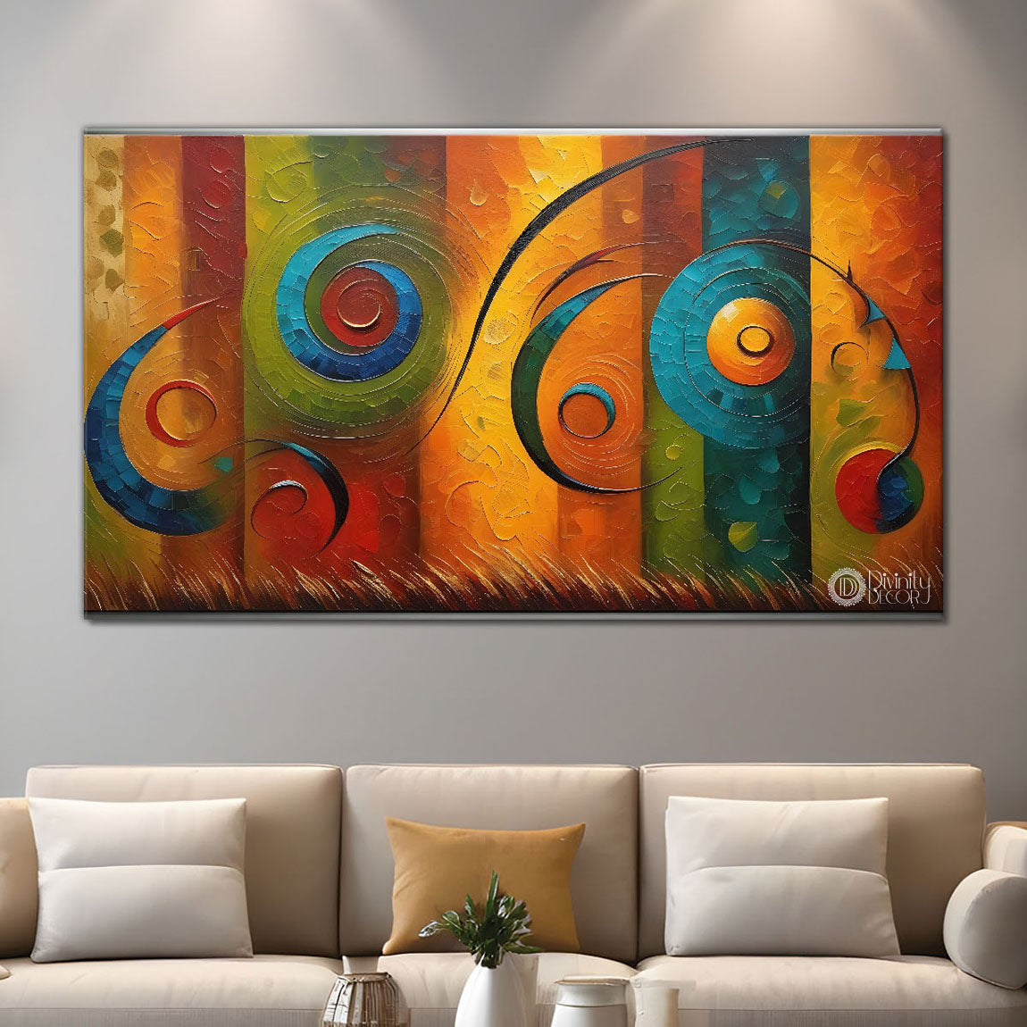 New colorful textured pattern modern art Canvas Painting - Design - Modern-L-195