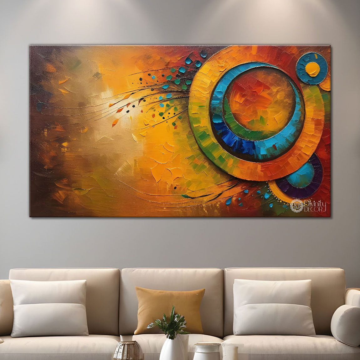 Modern art with some earlier theme Canvas Painting - Design - Modern-L-197