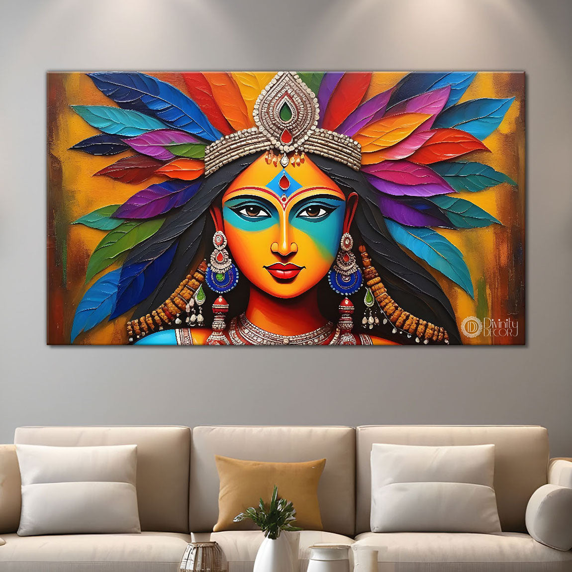 Tribal lady textured modern art Canvas Painting - Design - Modern-L-201