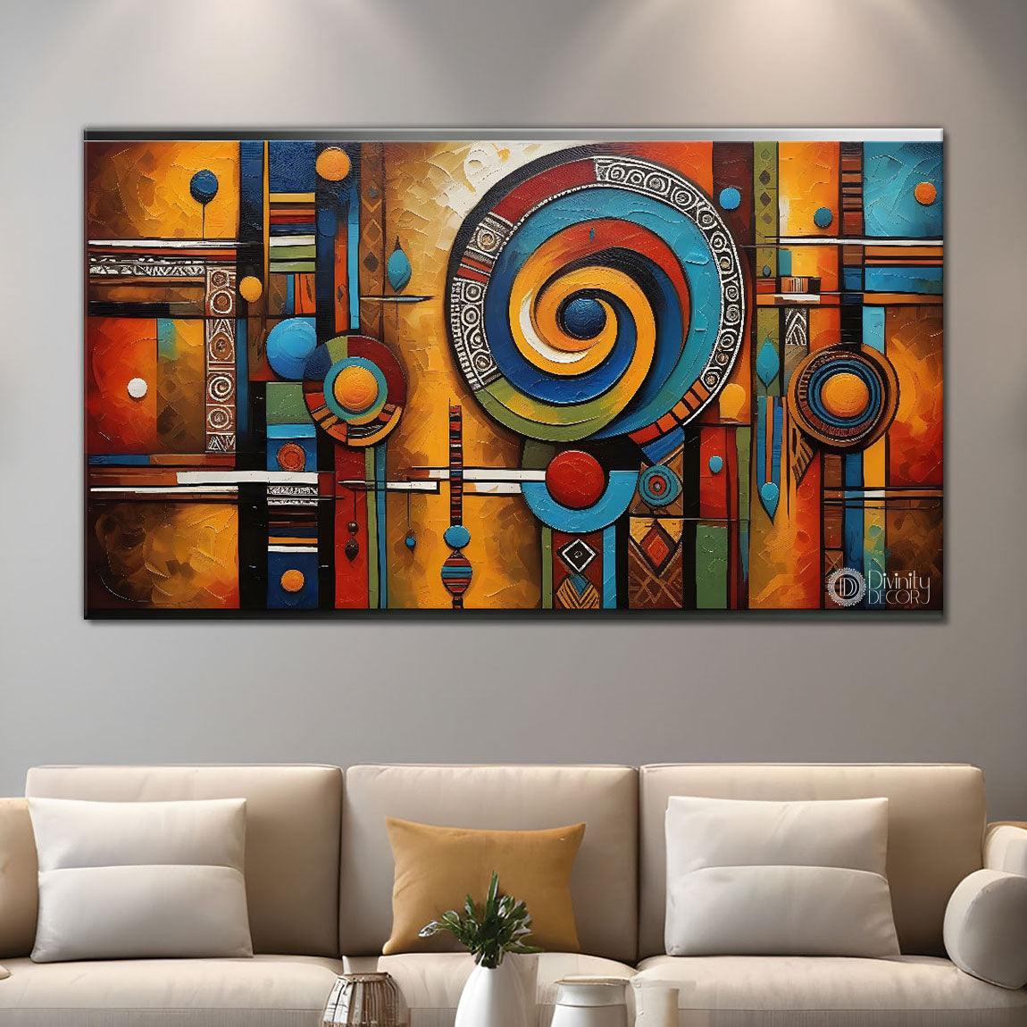 Modern art with beautiful patterns Canvas Painting - Design - Modern-L-209