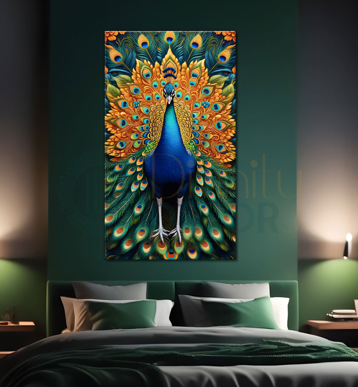 Peacock in bright colours modern art painting  - Design - Peacock-V-20