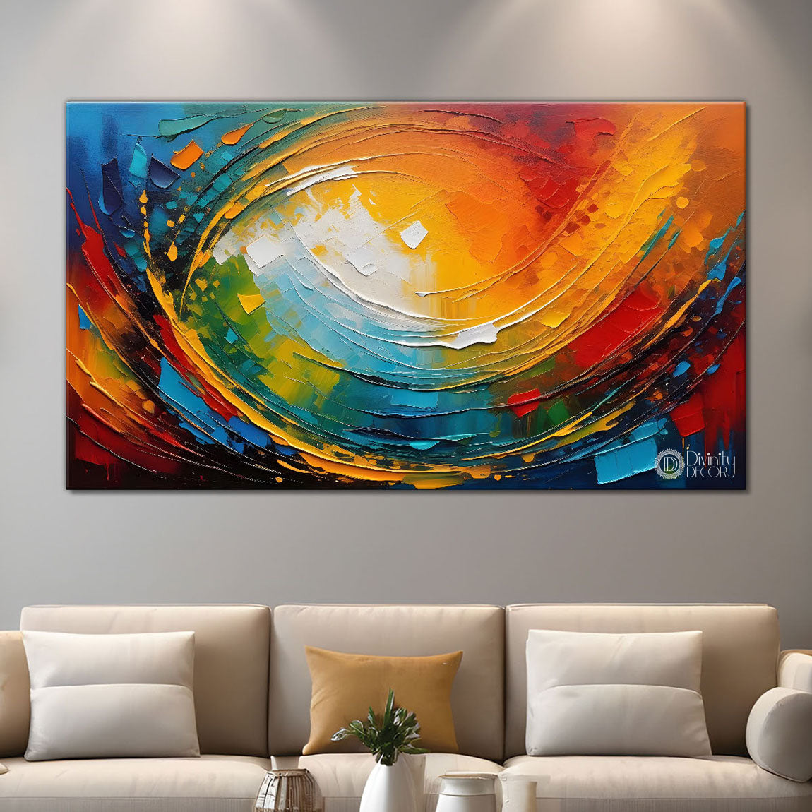 Colorful textured modern art Canvas Painting - Design - Modern-L-211