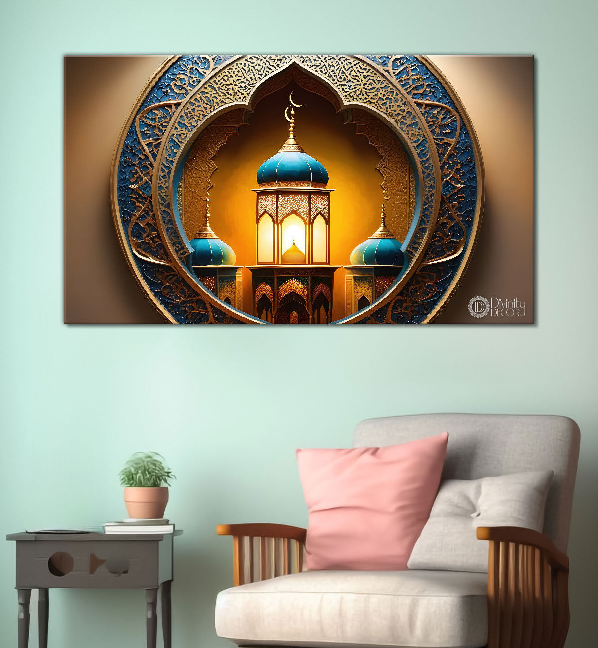 Bright colors textured Islamic art Canvas Painting - Islamic paintings - 22