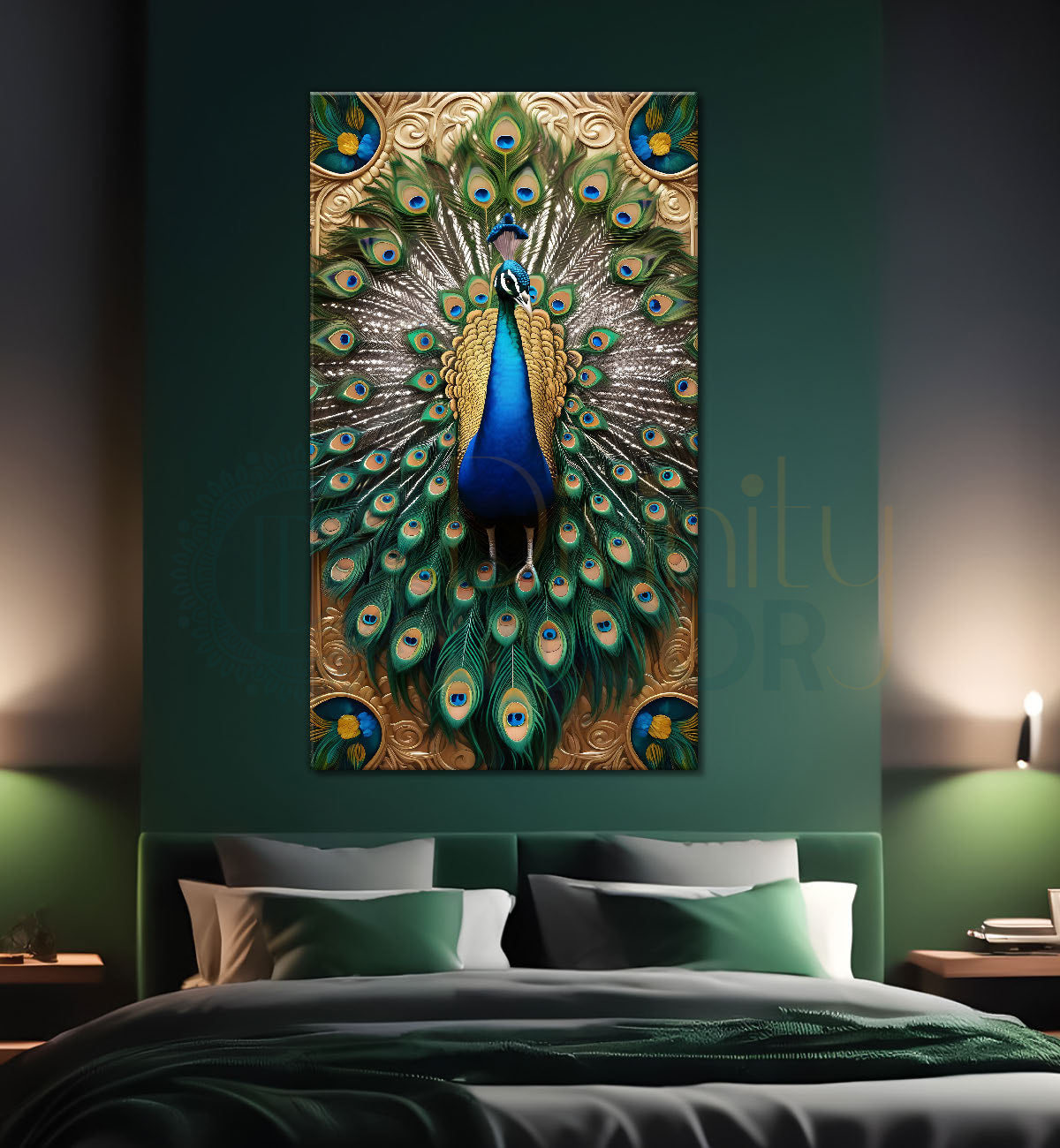 Peacock in bright colours modern art painting - Design - Peacock-V-23