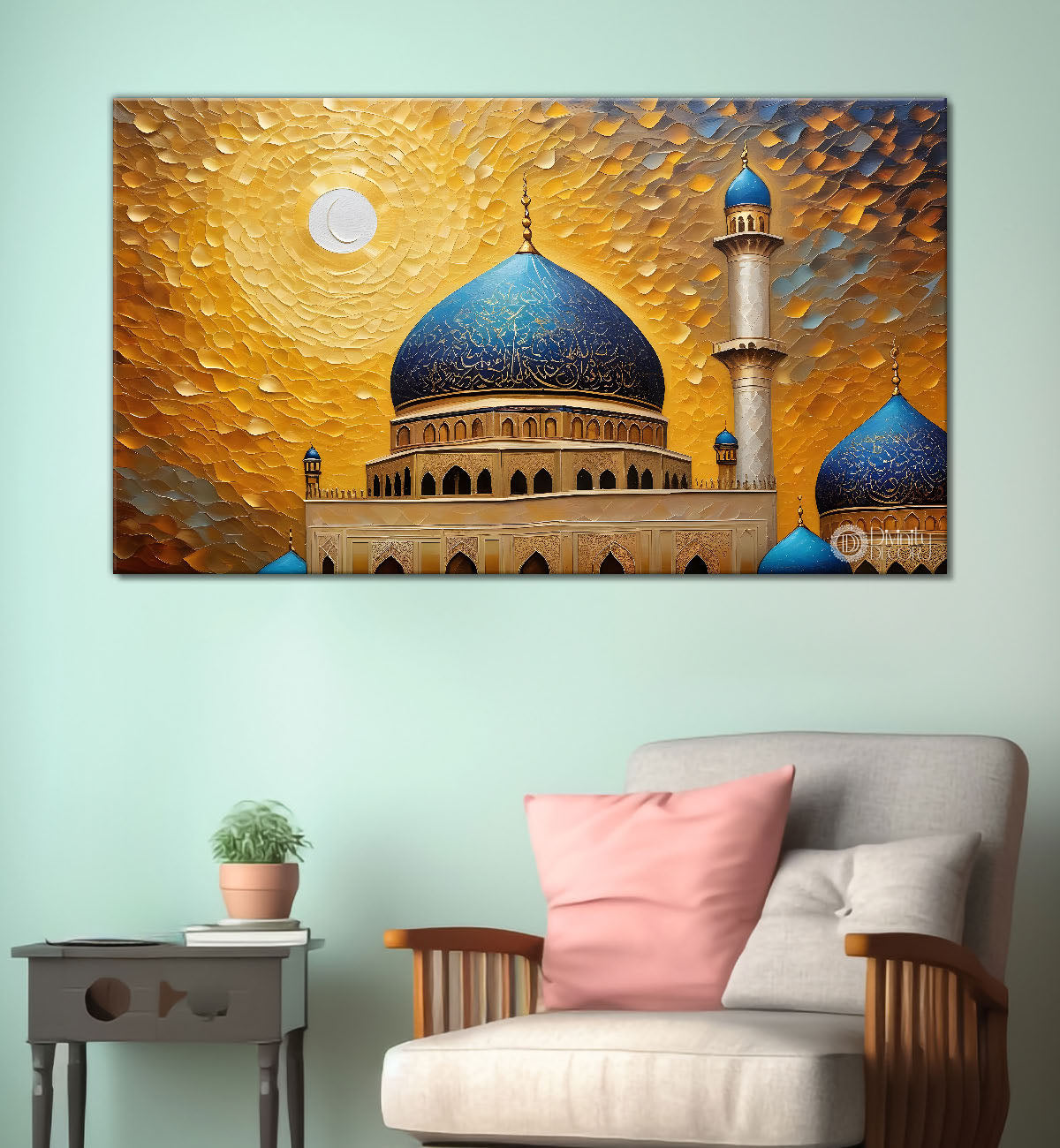 Islamic mosque with the sun modern art Canvas Painting - Islamic paintings - 24