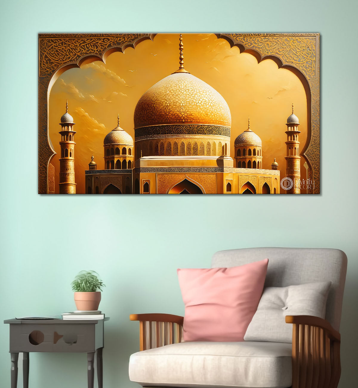 Islamic mosque in bright textured oil painting Canvas Painting - Islamic paintings - 25